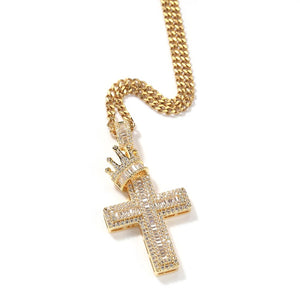 Crown & Cross Bling Necklace