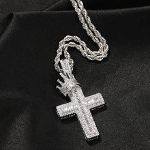 Load image into Gallery viewer, Crown &amp; Cross Bling Necklace
