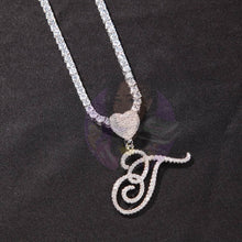 Load image into Gallery viewer, Heart Initial Necklaces
