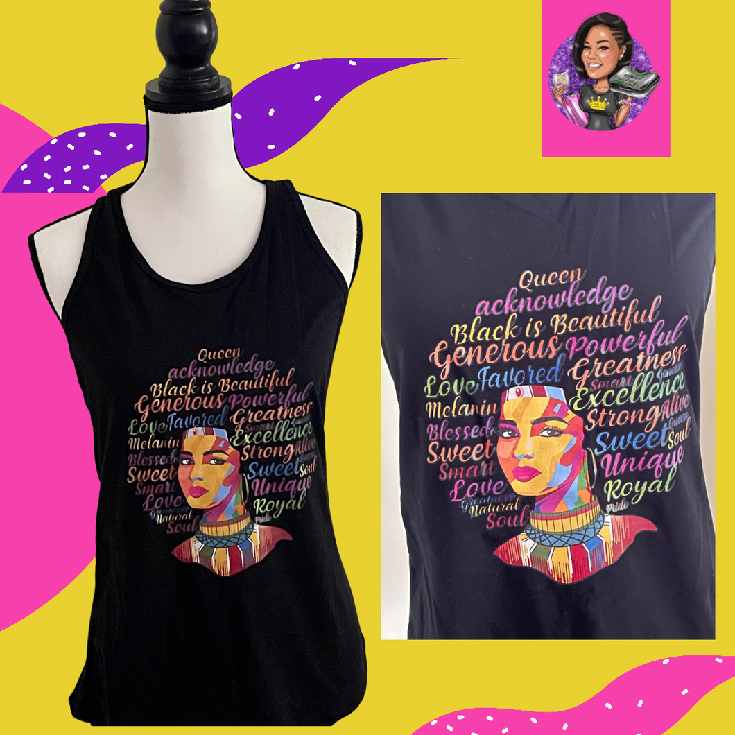 Black Queen Fro Tanks