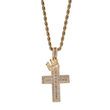 Load image into Gallery viewer, Crown &amp; Cross Bling Necklace
